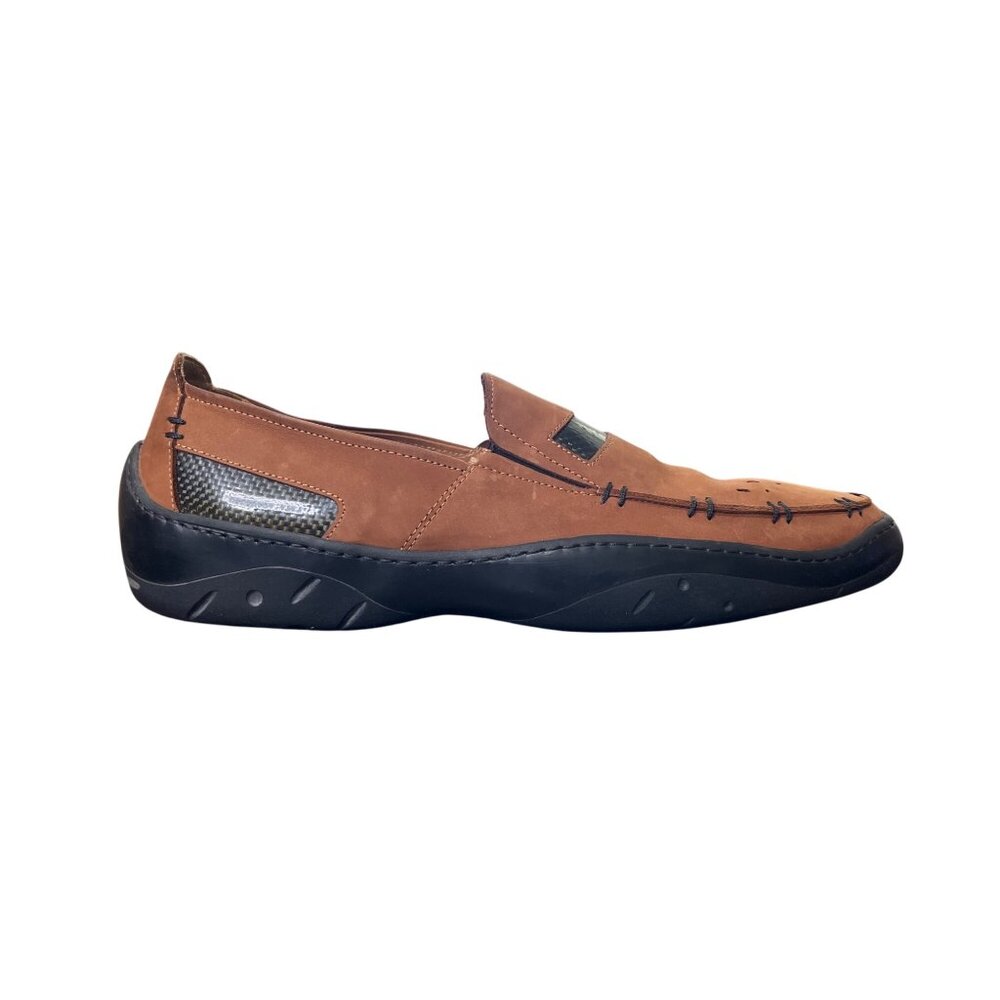 Toschi Mach Loafers Brown Nubuck Leather Driver Shoe CarbonLite Mens 11.5 - Picture 10 of 12